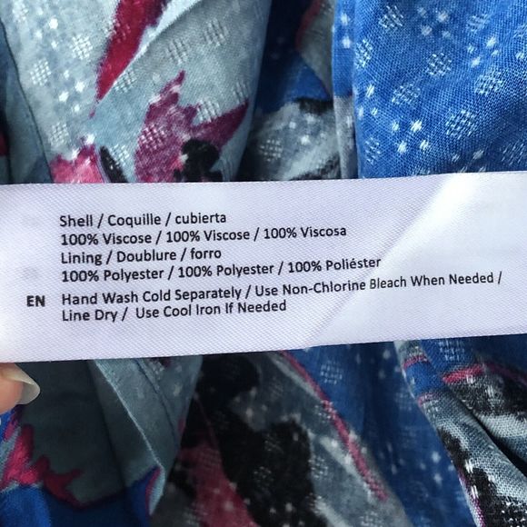 Band of the Free Lapis Blue Slate Soria Tropical Floral Mini Dress NWT Small - Picture 9 of 13